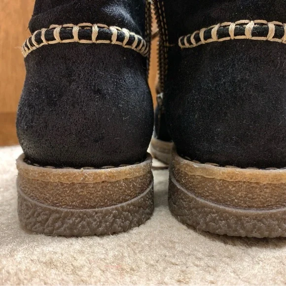 Born Black Suede Ankle Boots with Brown Laces - Picture 5 of 10